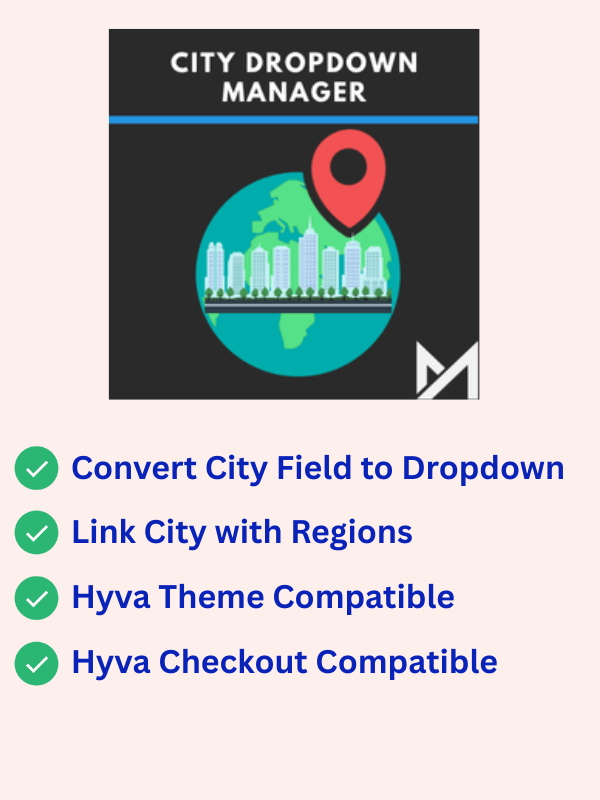 Magento 2 City Dropdown extension